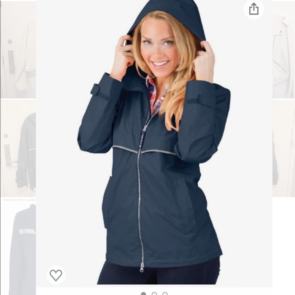 Charles River raincoat. Size M. Deep blue color